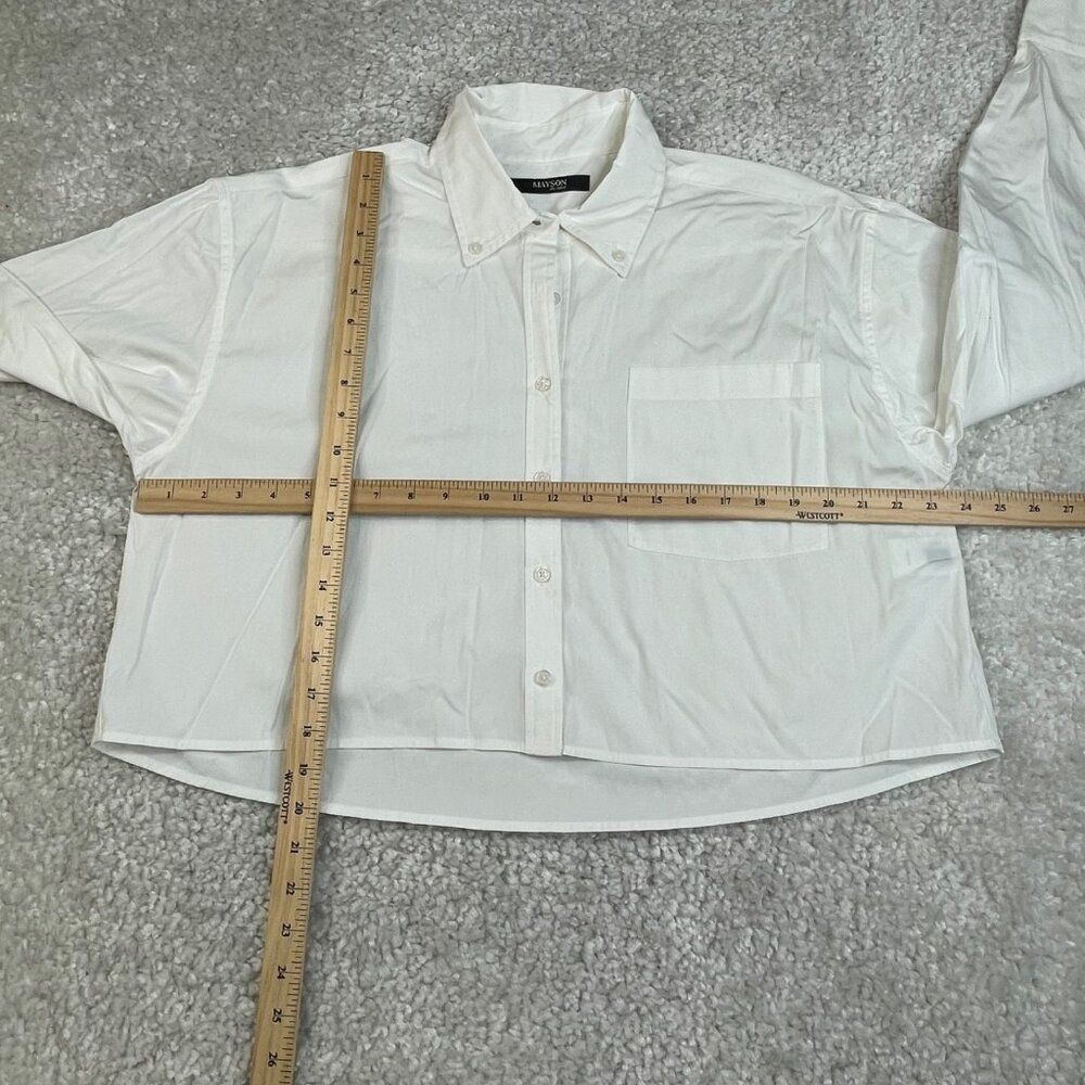 Mayson The Label White Button Up Cropped Shirt - Picture 7 of 7